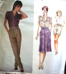 2520 VOGUE DON SAYRES SS SHIRT, A-SKIRT, BERMUDA SHORTS, PANTS PATTERN 8, 12 OR 14 CHOICE